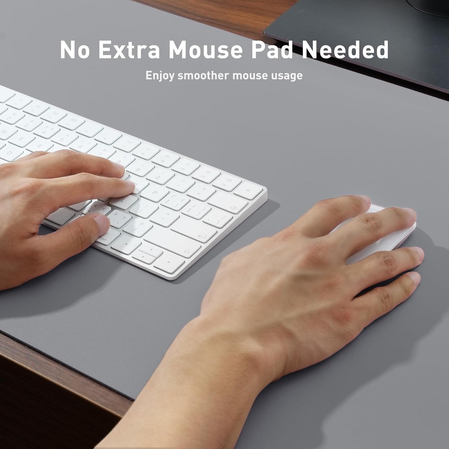 Aothia Leather Desk Pad Protector, Mouse Pad, Office Desk Mat, Non-Slip PU Leather Desk Blotter, Laptop Desk Pad, Waterproof Desk Writing Pad for Office and Home (Black,36" x 17") - Colors A