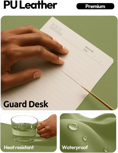 YSAGi Leather Desk Pad Protector, Office Desk Mat, Large Mouse Pad, Non-Slip PU Leather Desk Blotter, Waterproof Laptop Desk Writing Pad for Office and Home (23.6" x 13.8", Eggshell) - Colors B