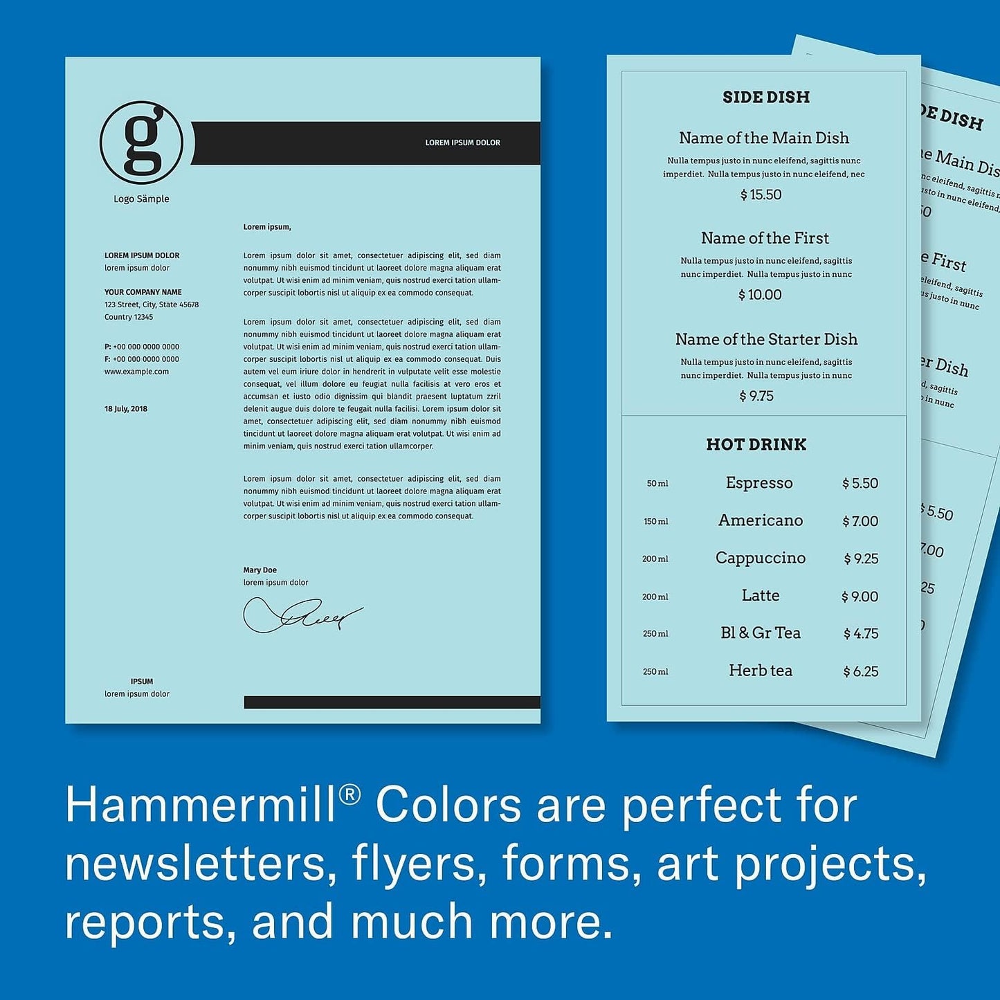 Hammermill Colored Paper, 20lb Pink Printer Paper, 8-1/2 x 11- 1 Ream (500 Sheets) - Made in the USA, Pastel Paper, 103382R