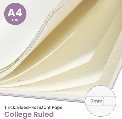 Taja Spiral Lined Notebook, 8.5"x11" Notebooks for Work, Large A4 Journal for Women & Men, College Ruled Journaling Notebook for Writing, Plastic Cover Spiral Journal, Green