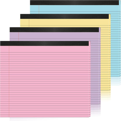 gisgfim 4 Pack 11" x 9.5" Legal Pads College Ruled Notepad Landscape Notebook 80 GSM Horizontal Lined Notebook Writing Pads Aesthetic Legal Pad for School Office Business (Pastel)