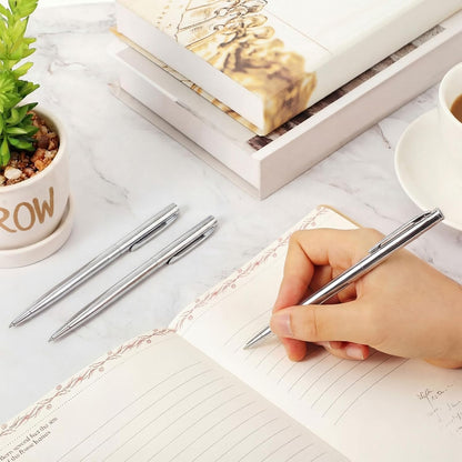 Zonon 240 Pcs Gold Metal Slim Ballpoint Pens Bulk Retractable Metallic Black Ink 1 mm Medium Point Smooth Writing Pens for Wedding Business Office Supplies Students Teachers Men Women Present
