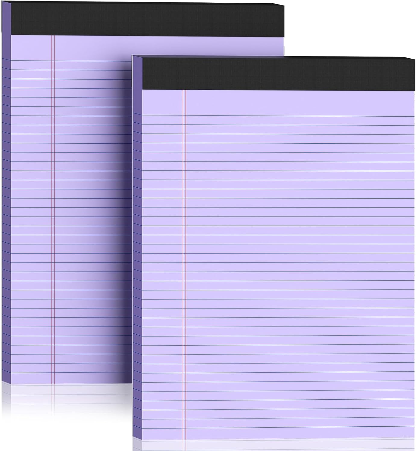 2 Pack Legal Pads 8.5 x 11 College Ruled 100 Sheets Purple Note Pads 8.5" x 11" Lined Paper Chipboard-Backed Notepad with Micro-Perforated Notebook Paper for Office & School Supplies 50 Sheets/Pad