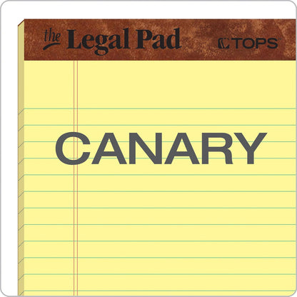 TOPS 5 x 8 Legal Pads, 12 Pack, The Legal Pad Brand, Narrow Ruled, Yellow Paper, 50 Sheets Per Writing Pad, Made in the USA (7501)
