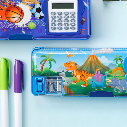 Henoyso Multifunctional Pencil Box for Girls Butterfly Pencil Case with Calculator and Sharpener Cool Cute Pencilcase School Supplies Essentials Christmas Birthday Gift Present for Kids Teens