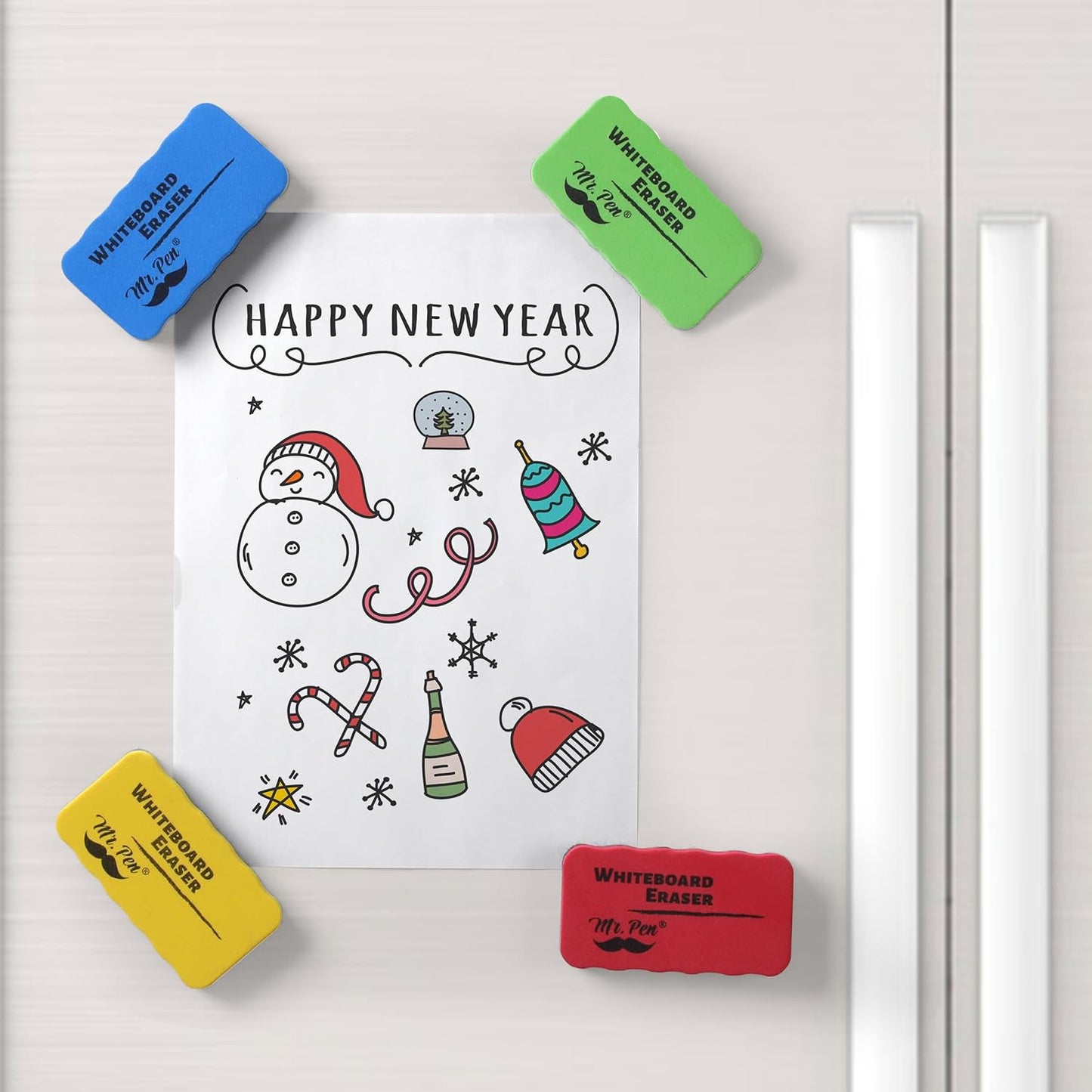 Mr. Pen- Magnetic Dry Erase Erasers, 4"x2.25", 8 Pack, Colorful Magnetic Whiteboard Erasers for White Board, Classroom, Home, Office, Back to School Supplies