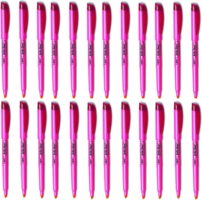 BIC Brite Liner Highlighter, Chisel Tip, Pink, 24-Count