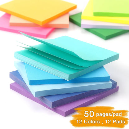 Sticky Notes 3x3 Self-Stick Notes Pads with 6 Bright Colors, Easy to Post for Office, Shool, Home, 6 Pads/Pack, 100 Sheets/Pad (Purple)