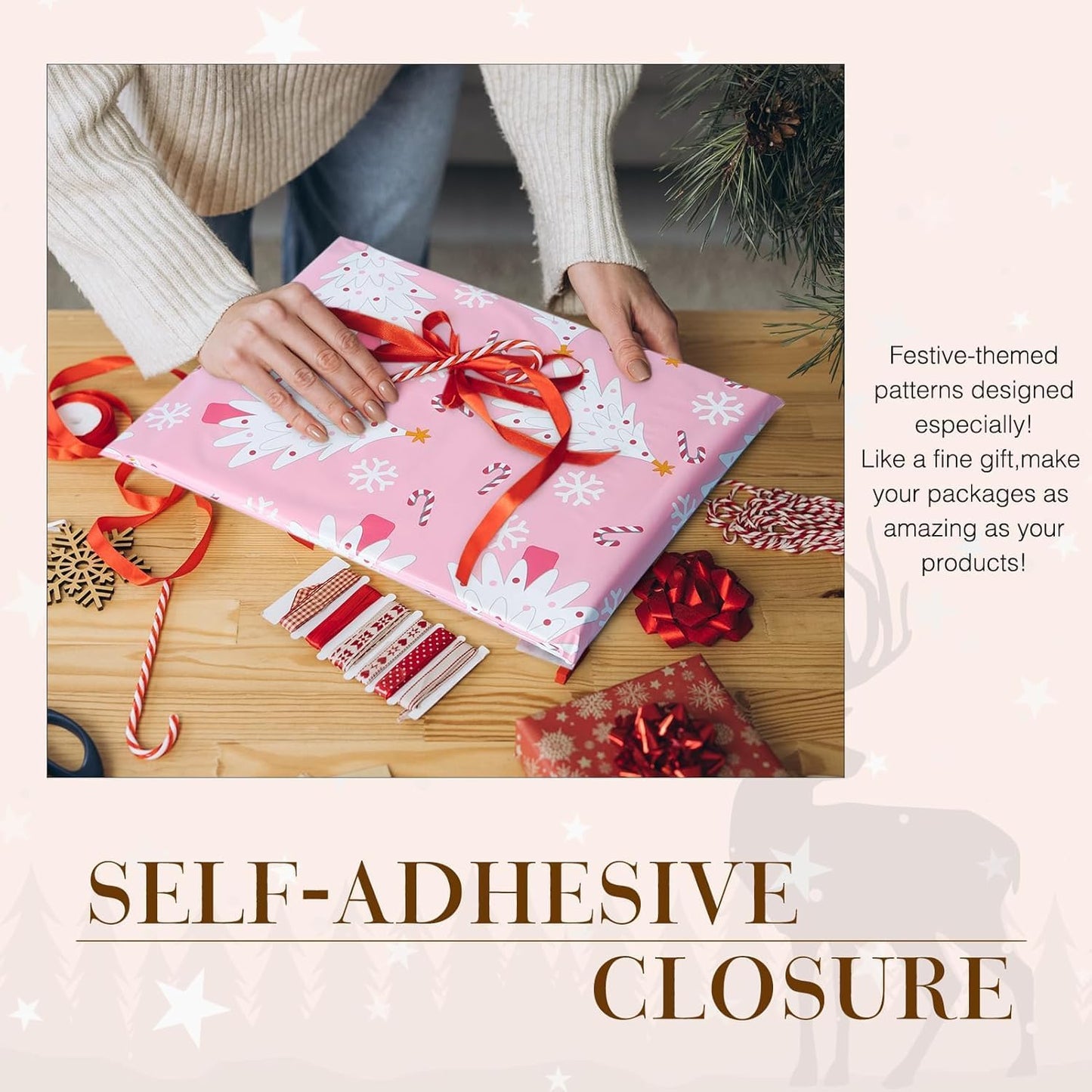 Metronic Cute Poly Mailers 10x13" 50pc Small Shipping Bags, Strong Adhesive Mailers Poly Bags for Business, Waterproof Mailing Envelopes for Packing Shipping Clothes Gifts, Gradient BluePink