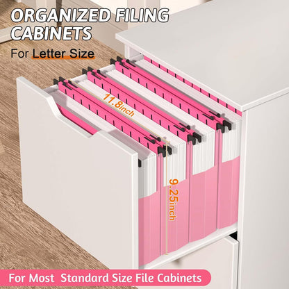Plastic Extra Capacity Hanging File Folder Letter Size,12 Pack Reinforced Expandable Hanging Folders,Heavy Duty 2 Inch Expansion,Adjustable Tabs,Hanging Organizer Designed for Bulky Files(Gray)