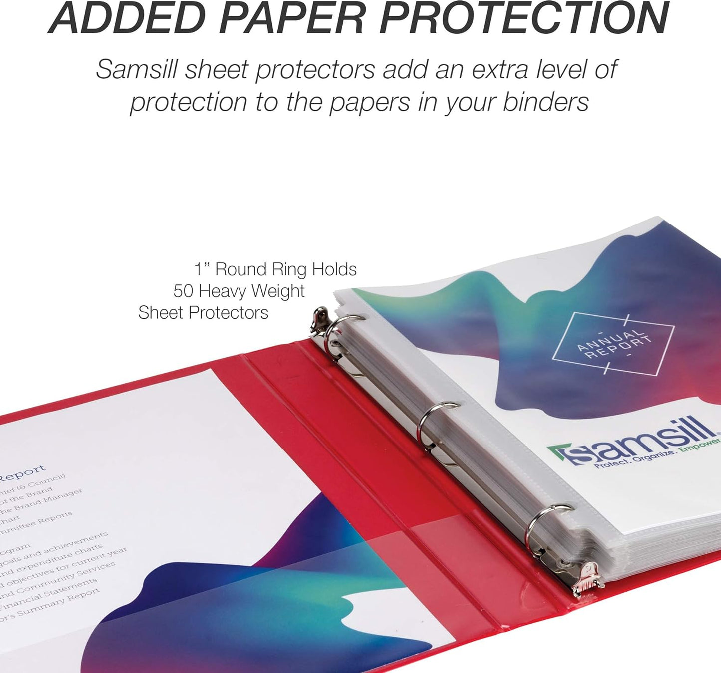 Samsill 1.5 Inch 3 Ring Binders, Economy Round Ring, Clear View Cover, 325 Sheet Capacity - for School, Home, Office - White, 4 Pack