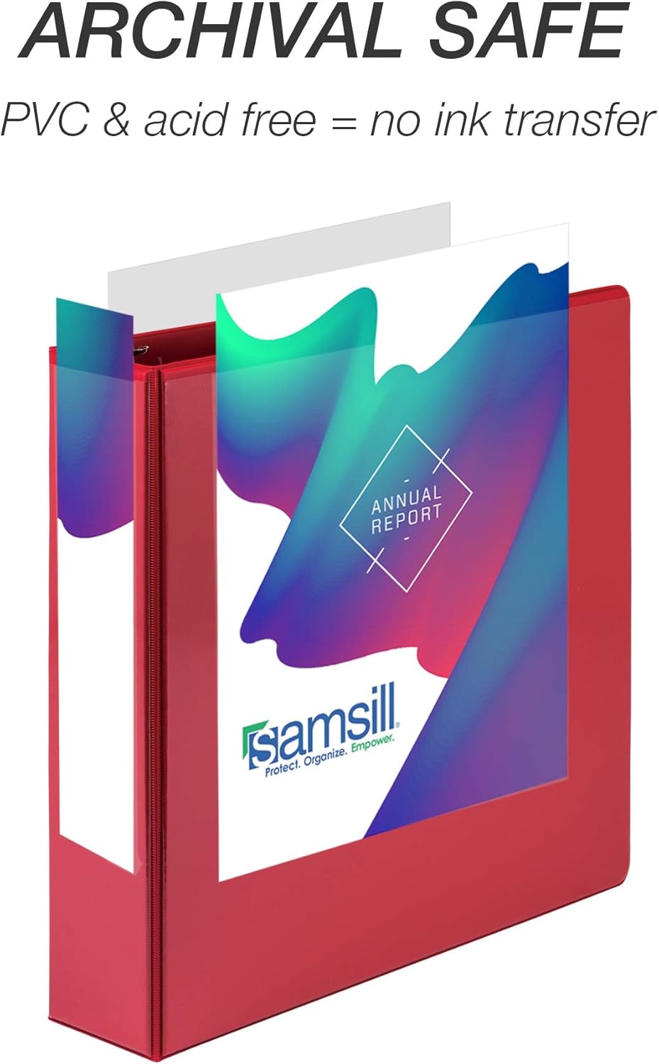 Samsill 1.5 Inch 3 Ring Binders, Economy Round Ring, Clear View Cover, 325 Sheet Capacity - for School, Home, Office - White, 4 Pack