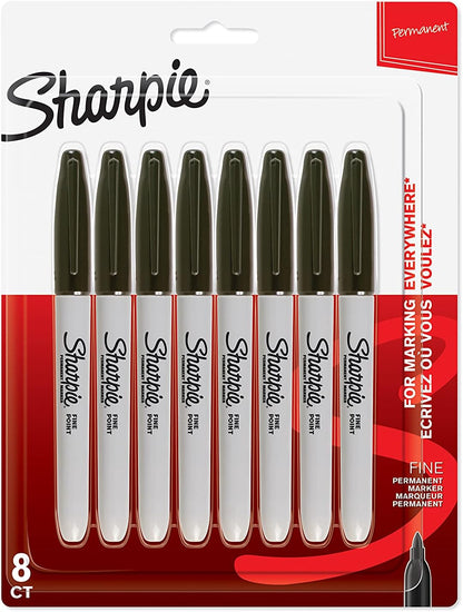 Sharpie Permanent Markers, Fine Point, Black, 12 Count