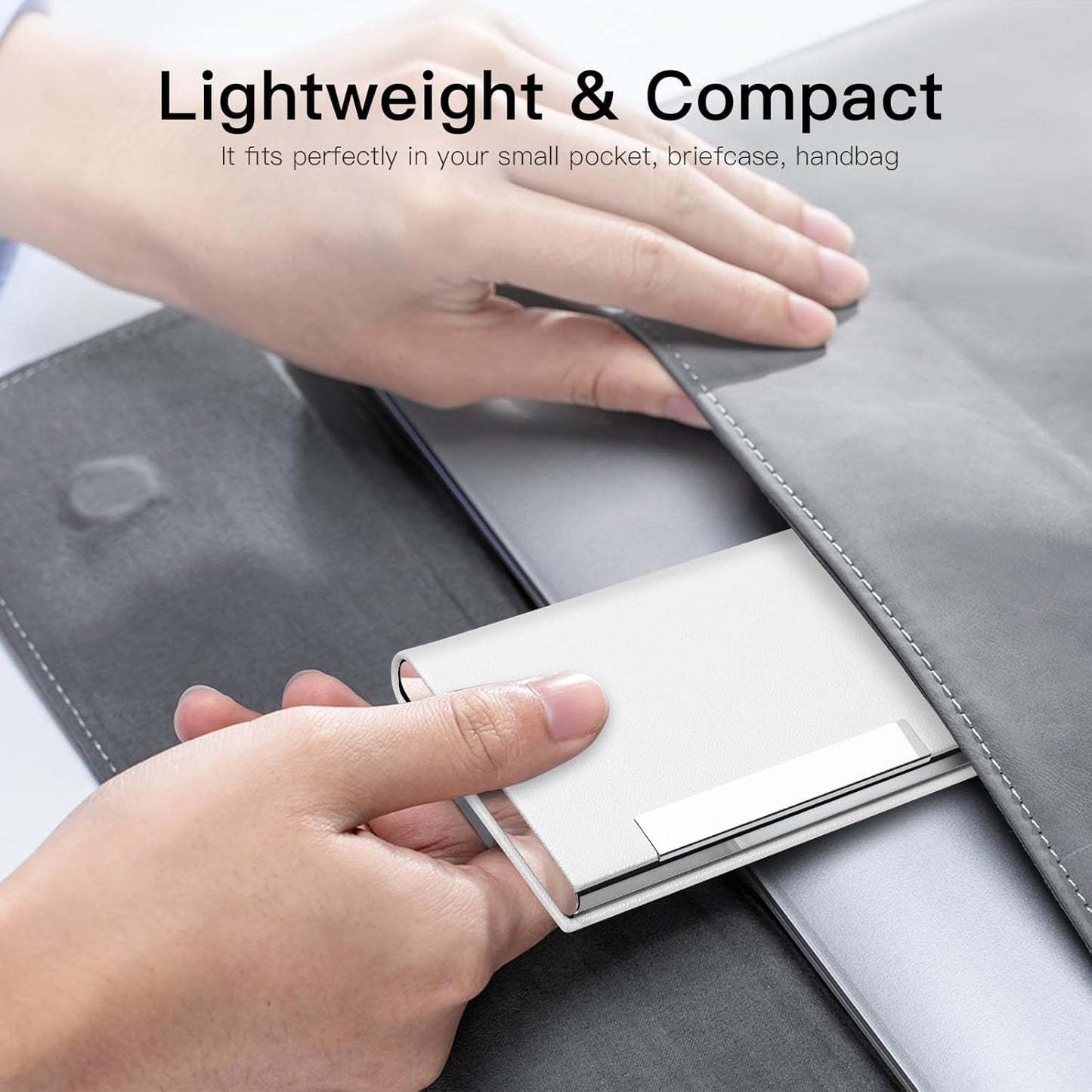 Padike Business Card Holder/ Case Professional PU Leather & Stainless Steel Multi Wallet Credit Card ID Case/Holder for Men & Women. (Black)