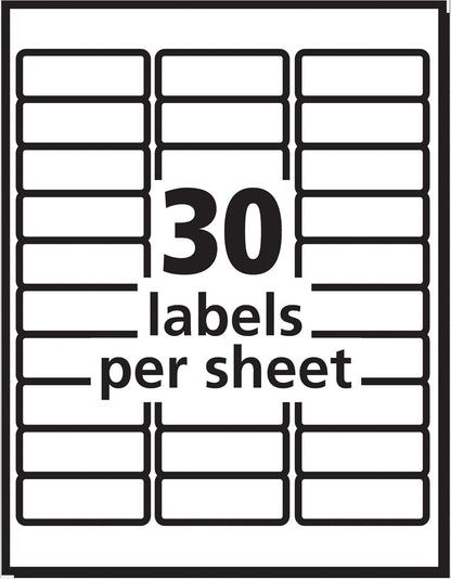 Avery Easy Peel Printable Address Labels with Sure Feed, 1" x 2-5/8" Customizable Stickers, White, 7,500 Blank Mailing Labels, Great for Mailing, Shipping, and More (45160)