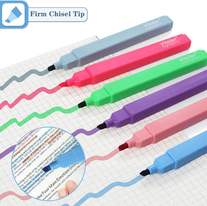 Highlighters, 8 Colors Chisel Tip Highlighters, No Bleed Bible Highlighters for Journaling Planner Notes Supplies