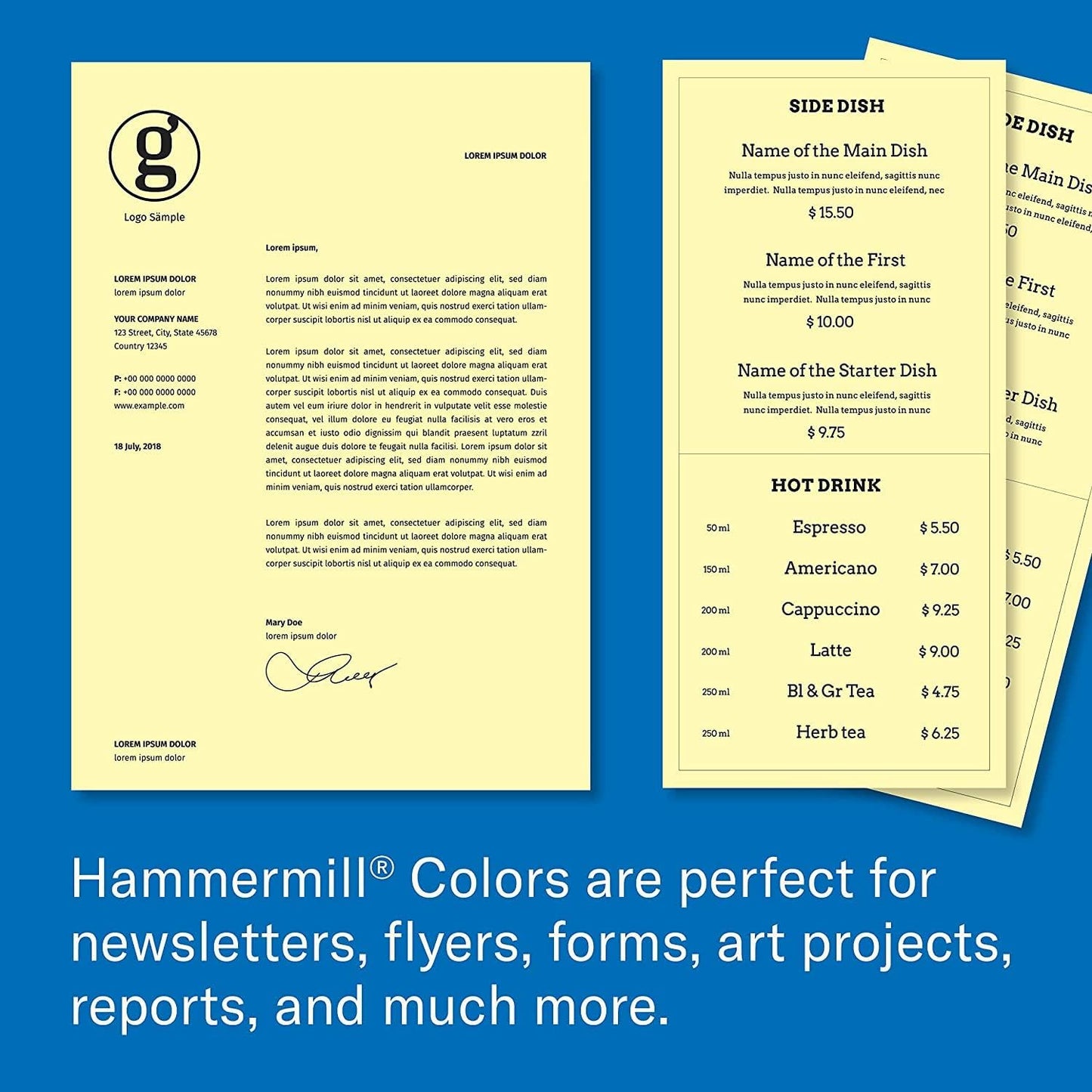 Hammermill Colored Paper, 20lb Pink Printer Paper, 8-1/2 x 11- 1 Ream (500 Sheets) - Made in the USA, Pastel Paper, 103382R