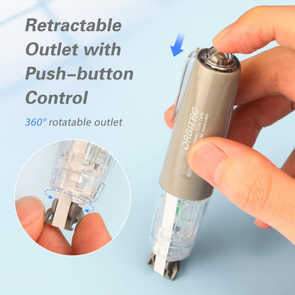 Refillable Retractable White Correction Tape, Mini Small Japan Aesthetic Cute Correction Tape Pen, with Easy to Refill Pen Applicator,for Kawaii School Office Supplies