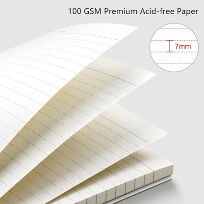 RETTACY Blank Journal Notebook, 3-Pack, 160 Pages per Pack, A5 Medium Size (5.7'' × 8.3''), 100 GSM Thick Paper, Spiral-bound, Flexible Plastic Cover, for Sketching, Drawing, Painting