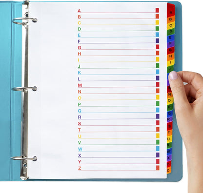 Alphabet Binder Dividers for 3 Ring Binder - (3 Sets of 26), 8.5 x 11 Letter Size, A-Z Dividers - Easy Organization and Maximum Coverage