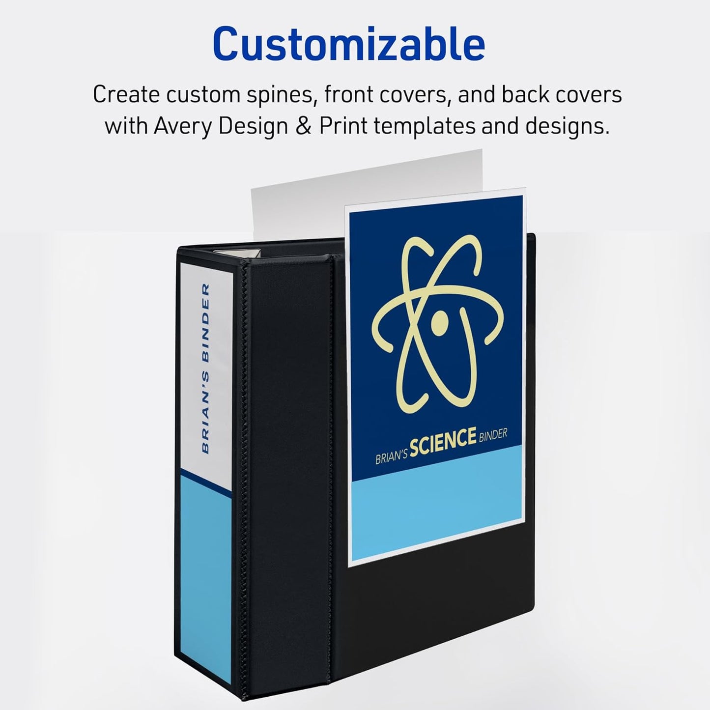 Avery Heavy-Duty View 3 Ring Binder, 3" One Touch EZD Rings, 670-Sheet Capacity, 3.5 Inch Wide Spine, Great for Home, School Supplies, Office, or Organization Needs, 1 White Binder (79193)