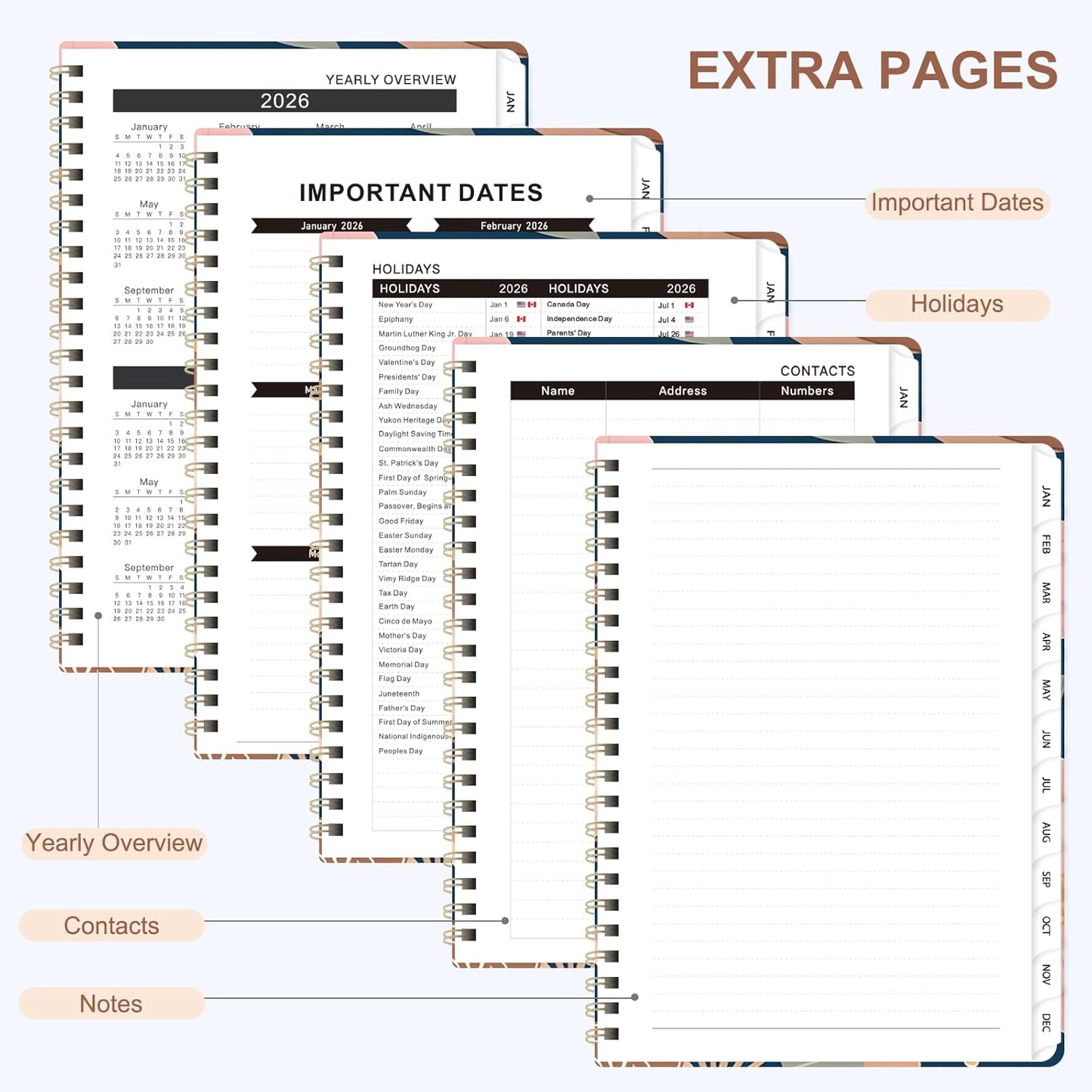 Planner 2026-2027, Weekly and Monthly Academic Year Calendar Planner, July 2026 - June 2027, Daily Agenda Book for Office School Supplies, A5(6.3'' x 8.5'')