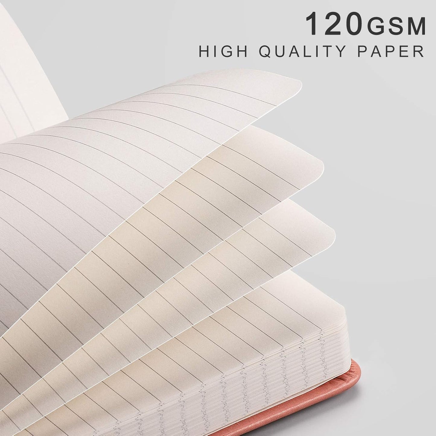 EMSHOI Graph Paper Notebook - 256 Pages A5 Graph Notebook/Journal, Hard Cover, 120gsm Thick Paper, Smooth PU Leather, Inner Pocket, 5.75'' × 8.38''-Black