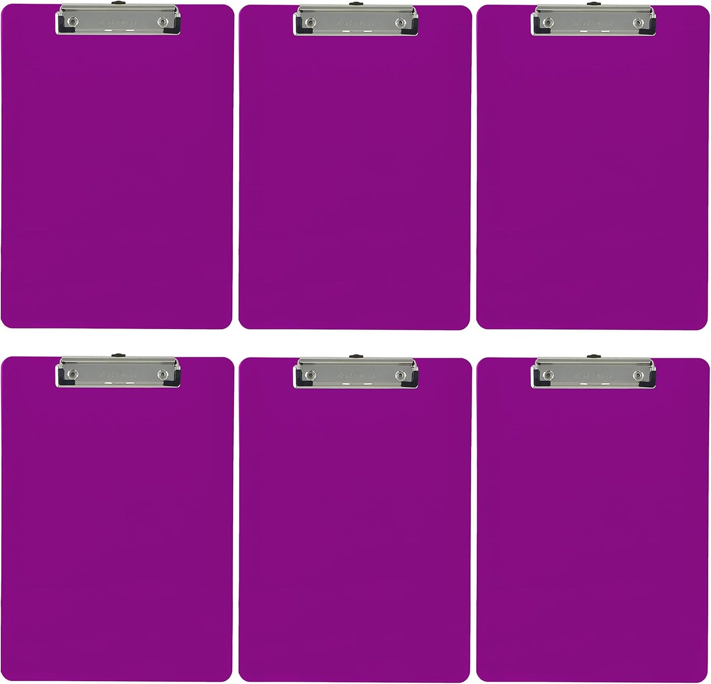 Trade Quest Plastic Clipboard Opaque Color Letter Size Low Profile Clip (Pack of 6) (Black)