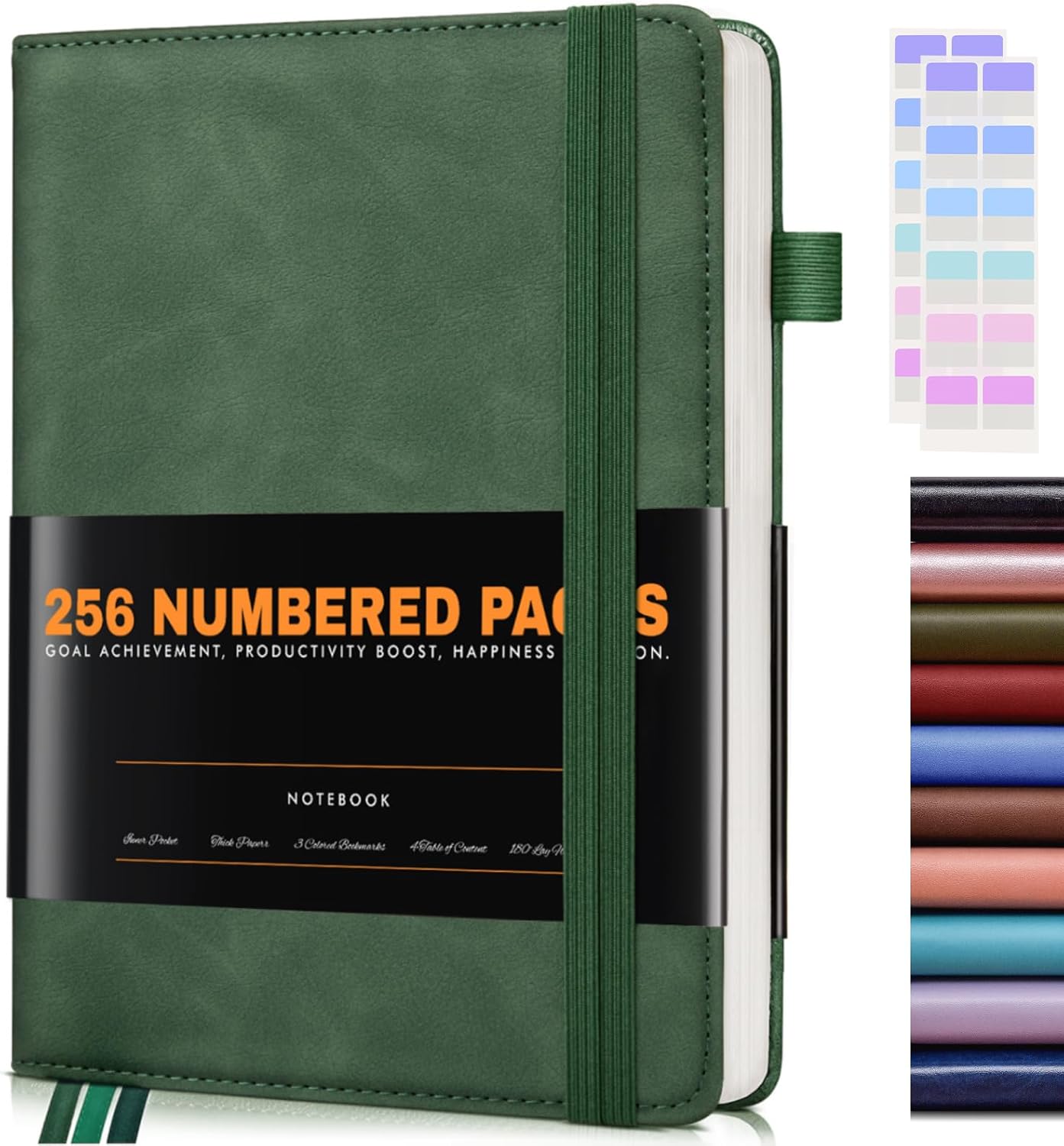 Lined Journal Notebook for Women Men, 256 Numbered Pages Hardcover Leather Journals for Writing, A5 Journaling Notebooks, College Ruled Journal for Business Work School Note Taking 5.75" x 8.38" Brown