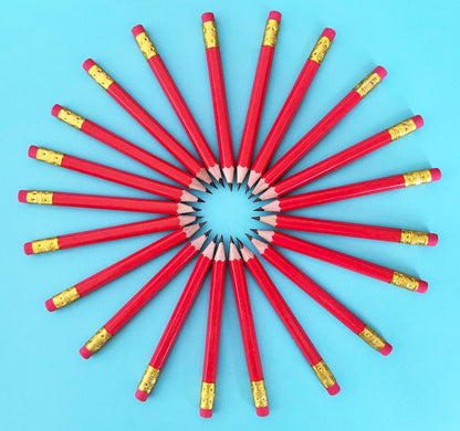 Adhere 25pcs Golf Pencils with Eraser Pre sharpened Hexagon half Wooden Pencils Graphite 2B for Golf Event Scoring,Classroom,Wedding,Company Meetings,Pew, Pocket (Nature)
