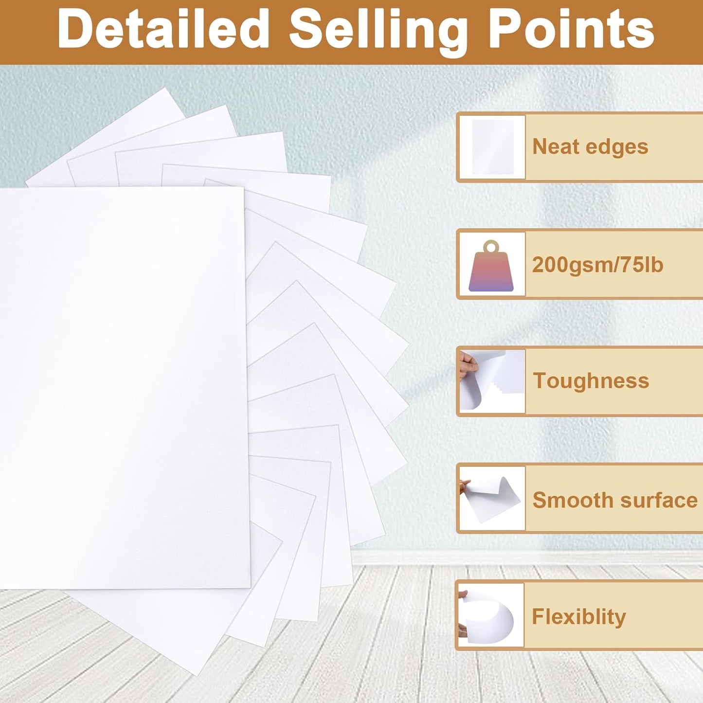 Silunkia 40 Sheets Gold Shimmer Cardstock 8.5 x 11 Certificate Paper, 75lb Craft Paper Card Stock for Cards Making, Birthday Decorations, Wedding Invitations, Greeting Cards