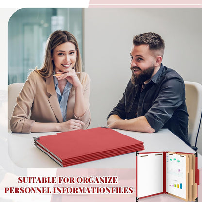 Henoyso 10 Pcs Hanging Classification Folders Bulk with 2 Prongs, 1 Divider Letter Size, 2 Inch Expansions Pressboard File Folder, 1/3-cut Tab File Organizer (1 Divider,Green)