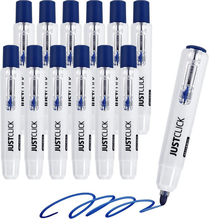 carrotez Retractable Dry Erase Markers, Click Dry Erase Whiteboard Markers, Bullet Tip, Thick Barrel, 12 Count, Black