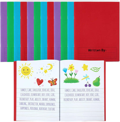 Henoyso 12 Pcs Primary Composition Notebook K-2 Primary Journal, Notebook for Kids Supplies, Bulk Blank Writing Book for Kid to Write Draw Journal 60 Page (9.8″ X 7.5″,Light Color)