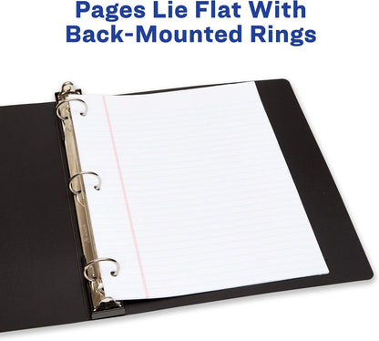Avery Hanging Storage 3 Ring Binder, 1 Inch Round Rings, 1 Black Binder (14801)