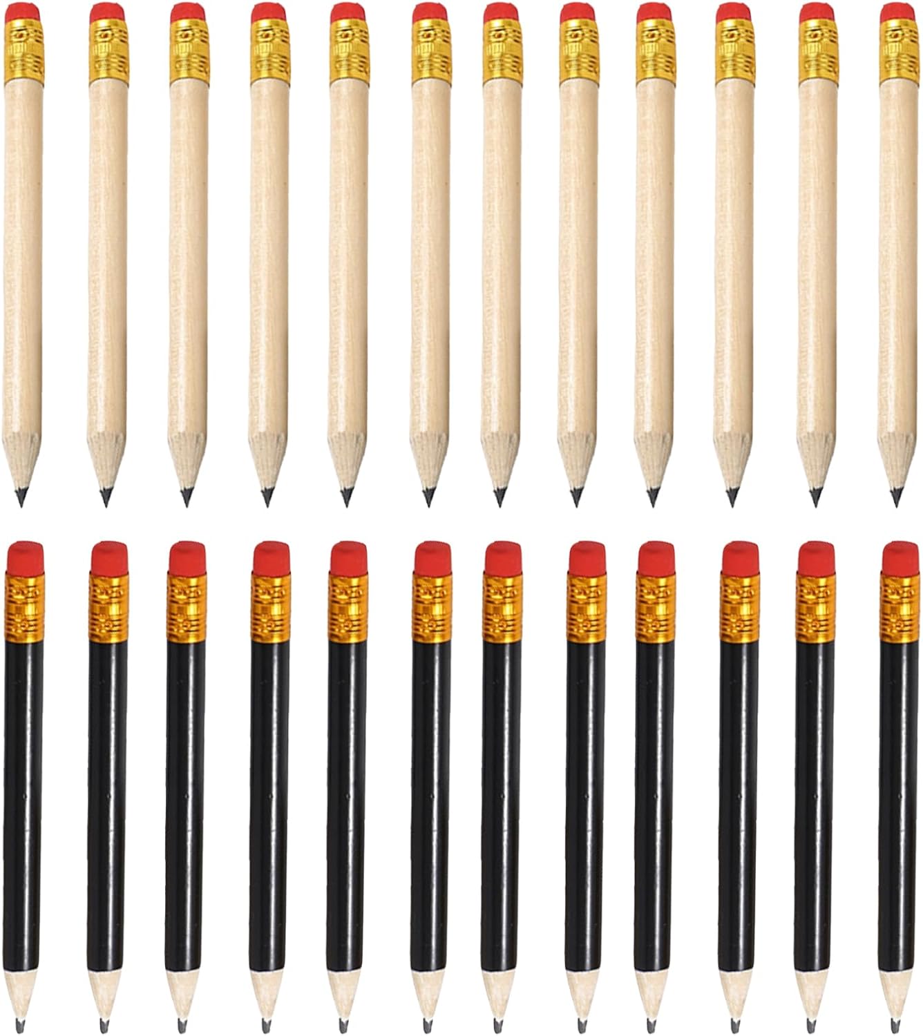 Golf Pencils Bulk,Pre Sharpened Pencils, Mini mall Pencils,Baby Shower Pencils Bridal Shower Pencils Half Pencils(24Pcs)