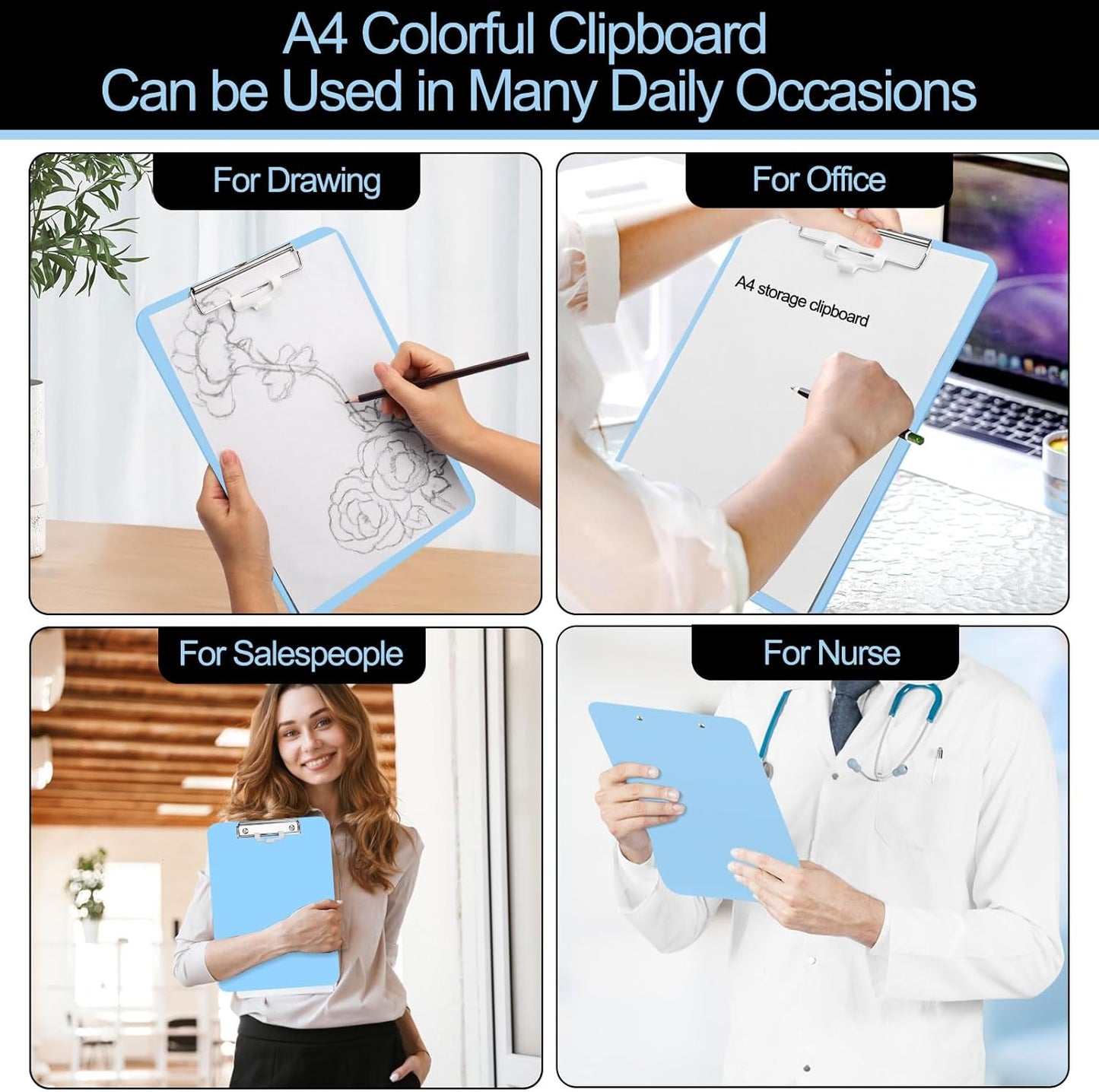 SFLHHDM 1 Pcs Clear Glitter Clipboards, Plastic Clipboard with Pen Holder, Size 8.85 x 12.4 in Shiny Clipboards with Low Profile Clip, Cute Hanging Clipboard for Office School Sparkly Clip Board-Pink