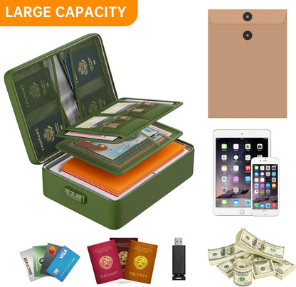 DocSafe 5200°F Document Organizer with Lock, Upgraded Heat Insulated Fireproof＆Water-Resistant Box 8 Layers File Organizer, Portable Home Travel Safe Storage for Important Documents and More