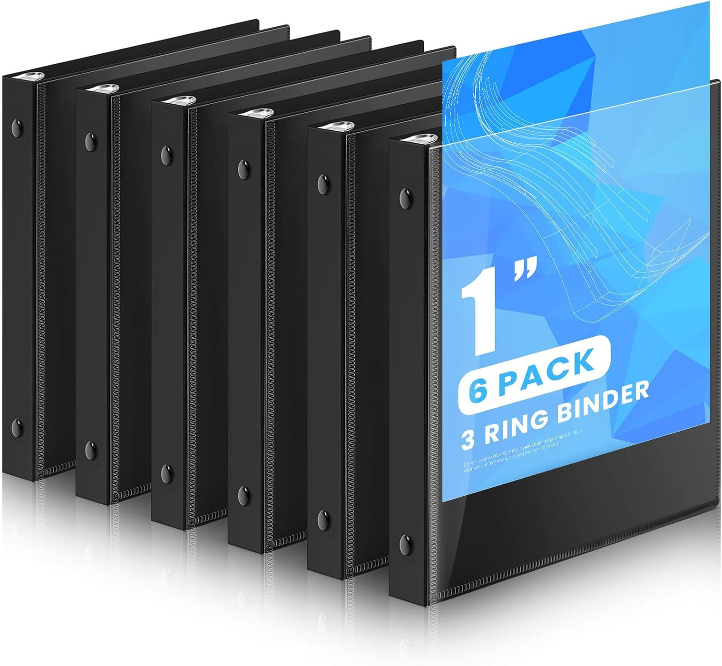Henoyso 6 Pcs 2 Inch Mini 3 Ring Binders with Clear Front View Cover, Round Ring Blue A5 Binders Bulk Pack for School Office, Holds up to 490 Sheets, 5.5 x 8.5 Paper Half Letter Pages Organizer
