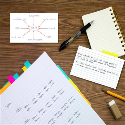 White Index Cards 5x7 Ruled, 50 Pcs File Note Cards, Lined Index Cards, Study Cards, Flashcards for Studying, Notecards for Studying, Note Taking and To Do List
