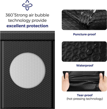 Fuxury Bubble Mailers 10.5x16 Inch 40 Pack Self Seal Padded Envelopes Waterproof Mailing Envelopes Bubble Padded Cushioning Padded Mailers Bubble Bags for Packaging Small Business Large #5 Black