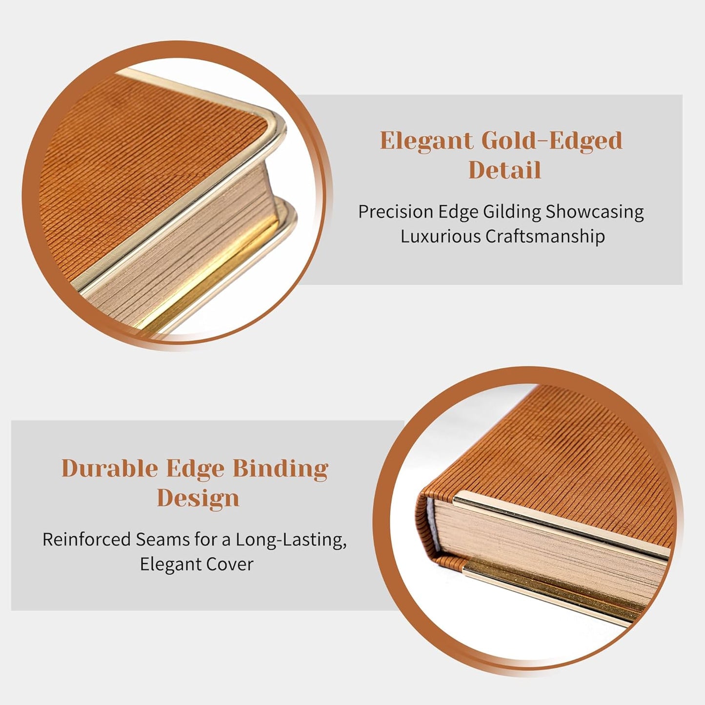 CAGIE Lined Journal for Men Women, Tree Growth Ring Leather Bound Journal Notebook, 256 Pages 100 GSM Journals for Writing, A5 Hardcover Journaling Notebooks for Work, Note Taking