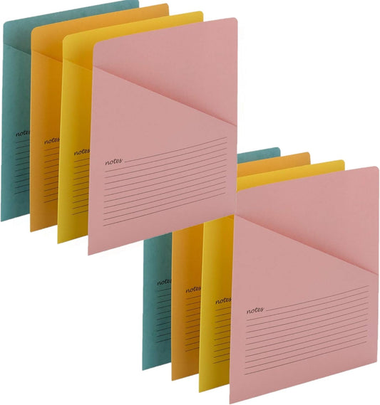 Smead Organized Up Notes Slash File Jacket, Letter Size, Assorted Colors, 12 per Pack (75427) - Sold as 2 Pack