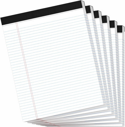 24 Pack Legal Pads 8.5" x 11", Wide Ruled Writing Notepads, 50 Sheets/Pad, Perforated Pages, 1200 Sheets Lined Paper for School Office Supplies