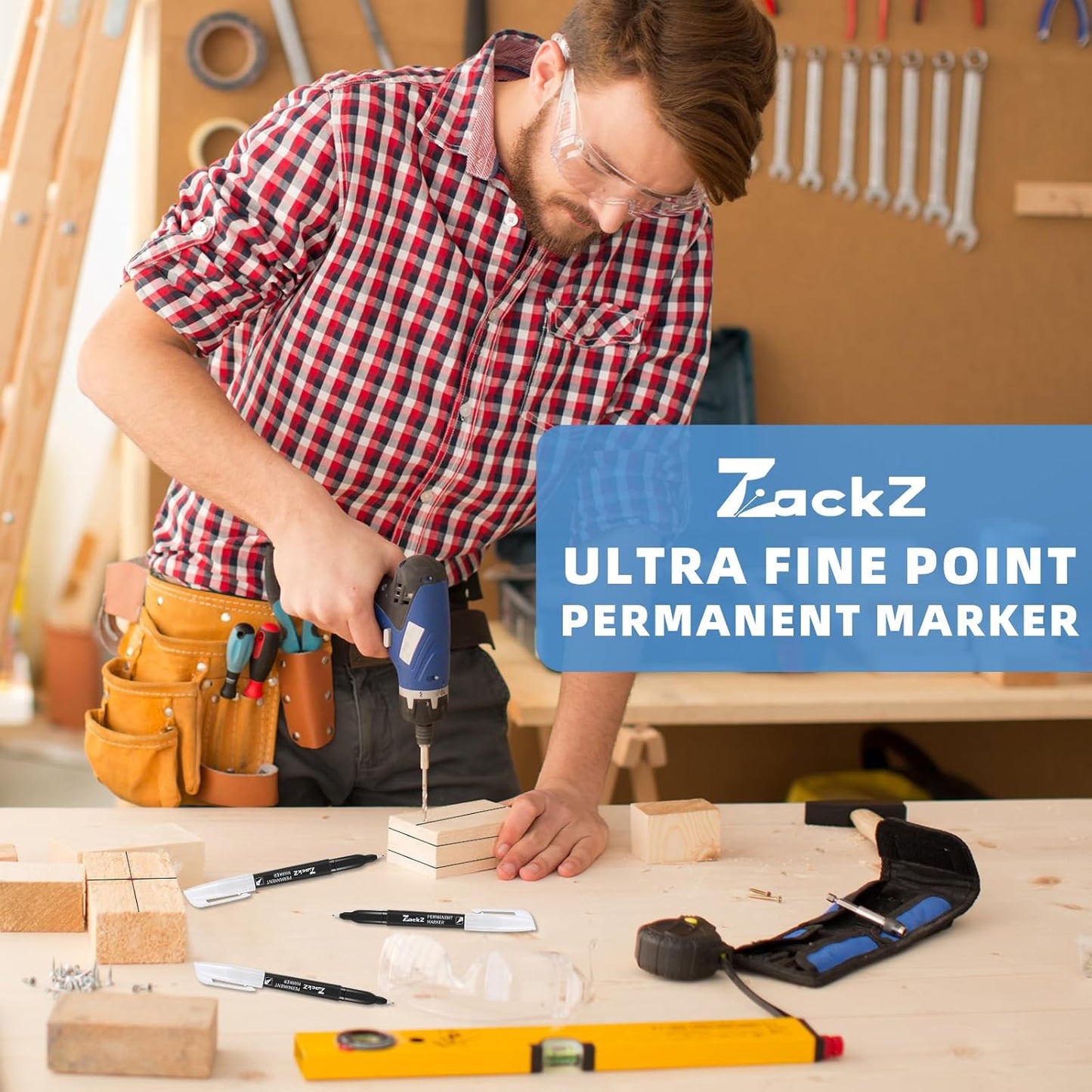 Ultra Fine Point Permanent Black Marker, 18 pack Permanent Markers, Permanent Markers Ultra Fine Tip 0.4 mm Tip, Waterproof & Fade-Proof Ink, Quick Drying, Writing on Paper, Plastic, Metal, Glas