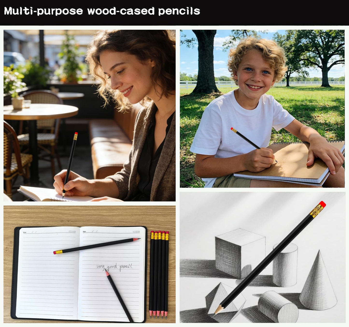 Adhere 25pcs Woodcase Pencils with Eraser Premium Pre-Sharpened Hexagon Graphite 2B pencils ideal for home, office writing including a Free Sharpener(Pink・25pcs)