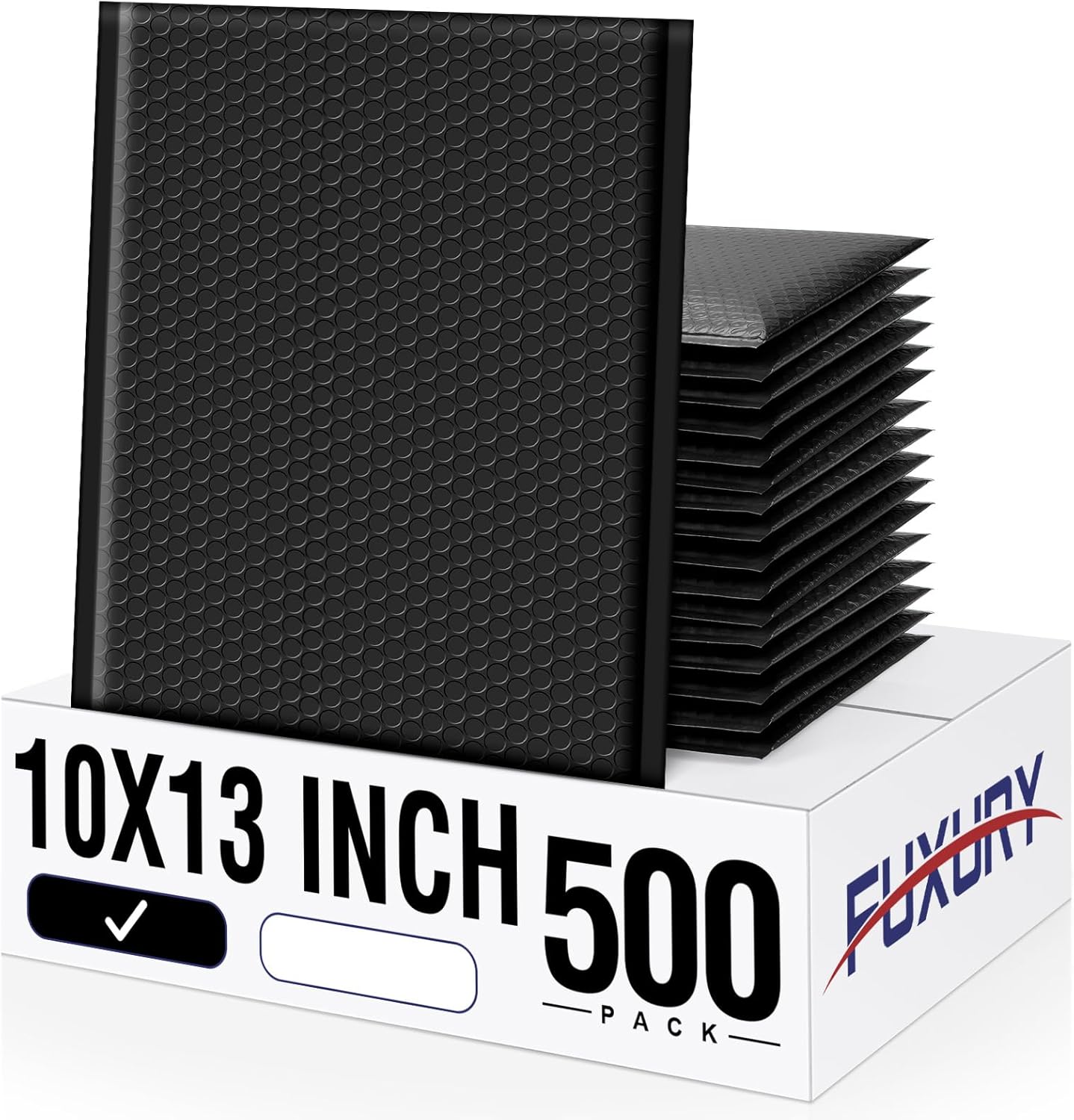Fuxury Black Bubble Mailers 4x8" 200 Pack Waterproof Padded Envelopes Self Seal Bubble Envelopes Usable Size 4x7" Padded Mailers for Small Business Shipping Envelope Mailers