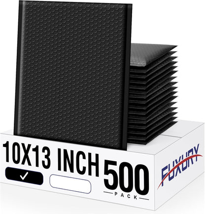 Fuxury Black Bubble Mailers 4x8" 200 Pack Waterproof Padded Envelopes Self Seal Bubble Envelopes Usable Size 4x7" Padded Mailers for Small Business Shipping Envelope Mailers