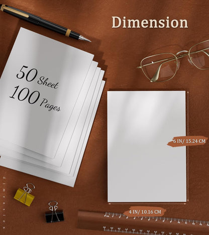 Notepads 3x5, 6 Pack Small Note Pads, Server Note Pad, Scratch Pads 3x5, Memo Pads White Paper, 50 Sheets per Blank Note pads 3''x5'', Small Writing Pads Pocket Notepads for Office School Home Supplies
