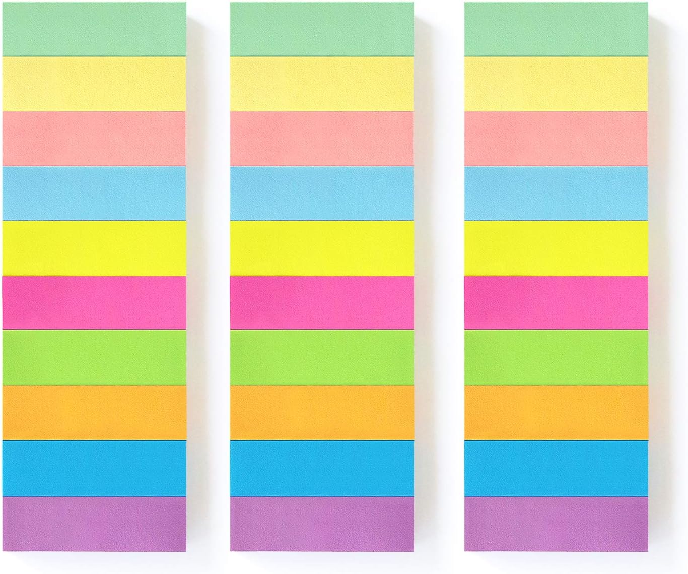 Eastern Wolf 30 Pads 0.5x1.8 Sticky Notes Flags Tabs Page Markers 6 Bright Color Sticky Index Tabs Page Flags 80 Sheet/Pad